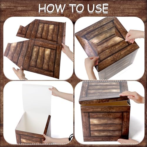Gilprop 12 Pcs Cowboy Party Decorations Wood Grain Boxes Western Rustic - Image 5