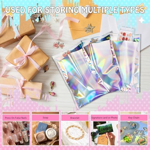 FUNFERY 6.3x9.4in Holographic Mylar Poly Mailers Self Sealing Adhesive Bag - Image 4
