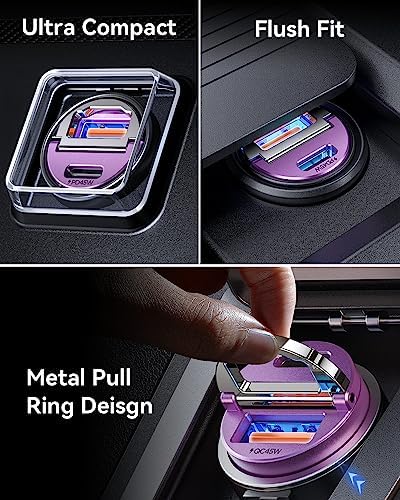 MRGLAS 90W USB C Car Charger Fast Charging [Invisible & All Metal Design] - Image 4