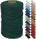 NOANTA Dark Green Macrame Cord 5mm x 109yards, Cotton Rope Macrame Yarn by NOANTA
