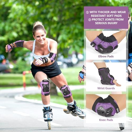 Tanden Skating Protective Gear Knee and Elbow Pads Wrist Guards for Roller Skating Skateboarding, Skate Pads Adult Knee Pads - Image 4