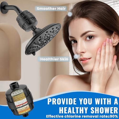 Ryamen Heavy Duty Shower Filter, Shower Water Filter, 99% REMOVAL Shower Head Filter for Hard Water, Heavy Metals, Chlorine (1 Cartridge, Black) - Image 6