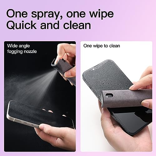 CUIUD Screen Cleaner Kit, Two in One Screen Cleaner Spray and Wipe, Touchscreen Mist Cleaner Spray Bottle for Phone/Laptop/Tablet/TV/Monitor/Car Screens(Grey) - Image 3