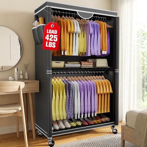 Clothes Rack With Cover, Heavy Duty Clothing Rack for Hanging Clothes by Unknown