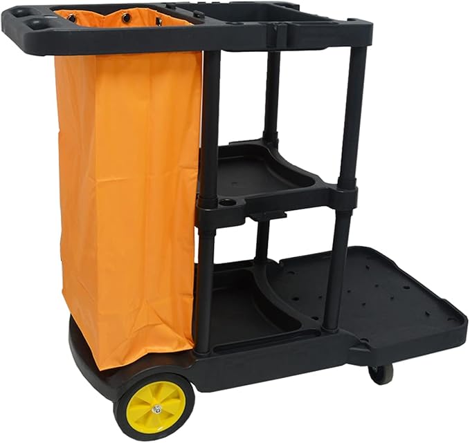 tonchean Commercial Janitorial Cart, 3-Shelf Large Capacity Housekeeping Cart - Image 9