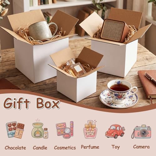 Hoikwo 30 Packs White Assorted Sizes Shipping Boxes of 8x8x8, 7x7x7, 6x6x6 - Image 5