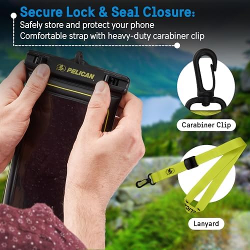 Pelican 4 Pack Marine Waterproof Phone Pouch (XL) - Black/Hi-Vis Yellow - Image 5