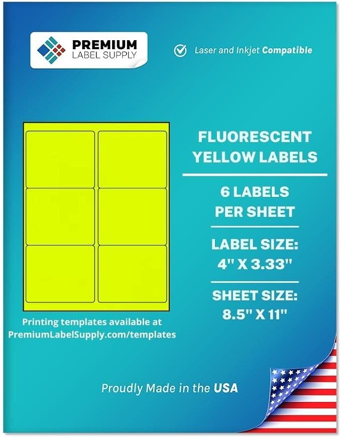 Premium Label Supply Bright Neon Color Fluorescent Stickers by PremiumLabelSupply