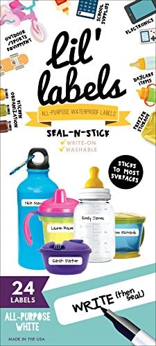 Removeable, Write-On Food Labels, Waterproof, Multipurpose, Freezer Safe, Self-Laminating Label, Dishwasher-Safe for Home Organization and Kitchen Labels (All-Purpose White), Made in The USA by LilLabels