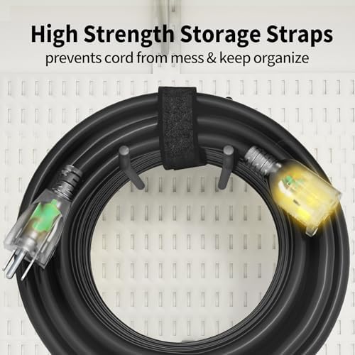 POWGRN 10 Ft 10AWG Outdoor Extension Cord Waterproof Heavy Duty, Black - Image 5