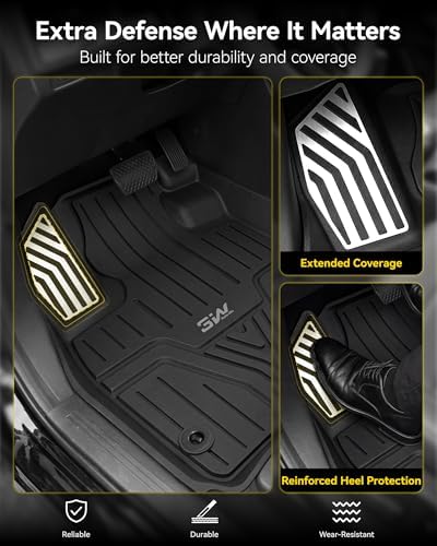 3W Floor Mats with Metal Pedals Fit for Honda CR-V 2023 2024 2025 2026 - Image 5