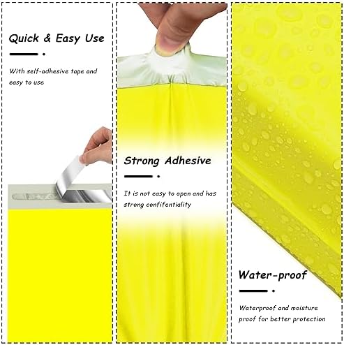 JinRuiKJ Poly Mailers 6x9 Inch, 100 Pcs Shipping Bags, Yellow - Image 3