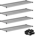 NSF Black Wire Shelf 4 Pack, 18" x 54" Commercial Replacement Shelves, 600 lb Capacity Each by Zedfire
