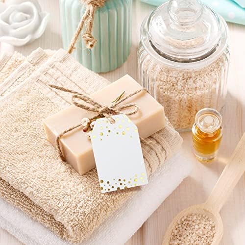 Anwyll Gift Tags with String - 100 Pcs Gold Foil Gift Tags for Presents - Image 4