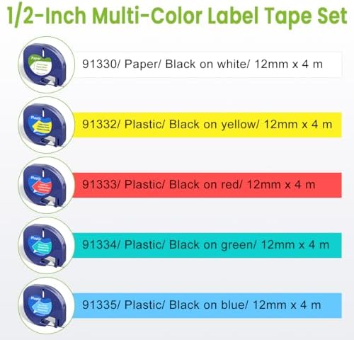 Label KINGDOM 5pk Compatible with DYMO LetraTag Mix Color Label Tape Refill - Image 4
