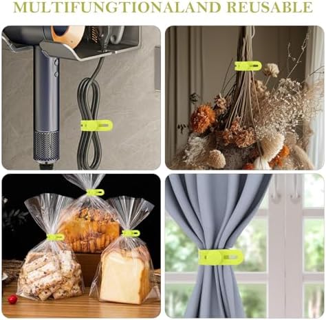 Donruby 30Pcs Silicone Cable Ties, Reusable Cord Organizer Straps, Green - Image 4