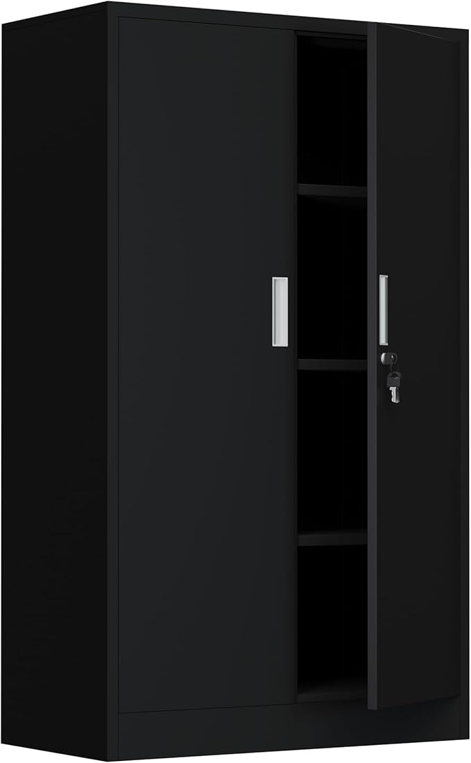 Metal Storage Cabinet with Locking Doors and Adjustable Shelves, 53.5-Inch Tall - Image 9