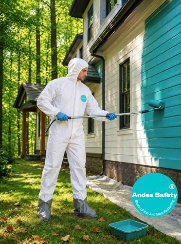 Andes Hazmat Suit with Boots, Paint Suit, Lab Coverall - Image 3