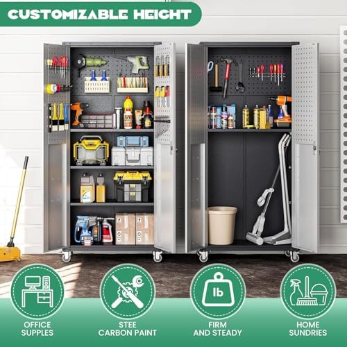Garage Cabinet System | Heavy Duty Steel All-in-One Modular Garage Cabinet Set for Ultimate Workshop Organization | Easy Assembly Garage Storage Cabinets & Tool Bench - Image 3