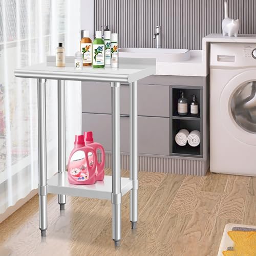 HARDURA Stainless Steel Commercial Work Table with Undershelf 14×24 Inches - Image 6