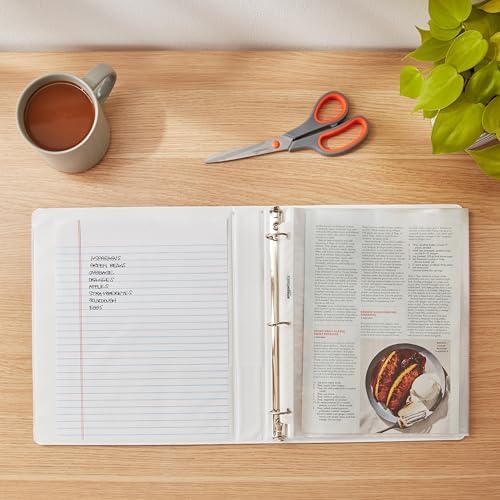 Amazon Basics 3-Ring Binder with Round Rings and Interior Pockets, 1-Inch, White, 4-Pack - Image 7