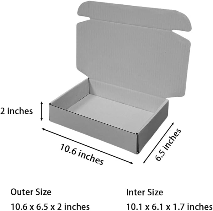 50 Pcs 10.6 x 6.5 x 2 inches Shipping Boxes - Image 2