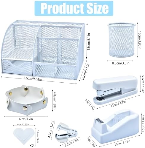 LXEVIHK White Desk Accessories 23-Piece Office Supplies Gift Set - Image 5