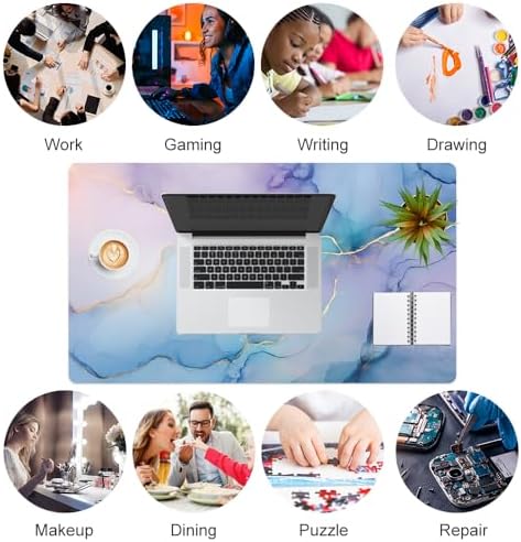 QIYI PU Leather Large Mouse Pad, Waterproof Desk Mat, 23.6" x 13.8", Fluid - Image 6