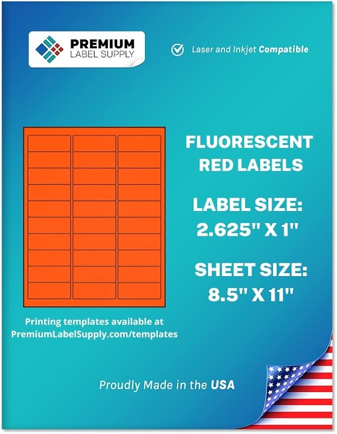 Premium Label Supply Bright Neon Color Fluorescent Stickers by PremiumLabelSupply