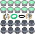 BOETOADG Faucet Aerator, 1.5 GPM Flow Restrictor Plug-In Faucet Aerator Replacement Parts for Bathroom or Kitchen (Green 20 Pieces) by BOETOADG