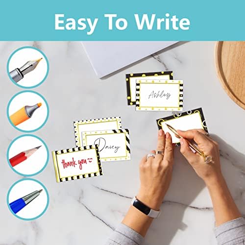 405 PCS Gold Metallic Name Tag, Blank Name Labels in 15 Designs with Permanent Adhesive Writable White Name Tag Stickers for School Office Home (Each Measures 3" x 2") - Image 4