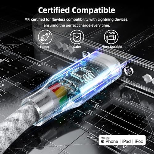 iPhone Charger,3 Pack 10ft MFi Certified Lightning Cable Fast Charging Cord - Image 2
