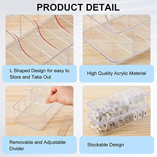 Tatuo Cord Organizer Box with Lid, Clear, 12 Pack - Image 3