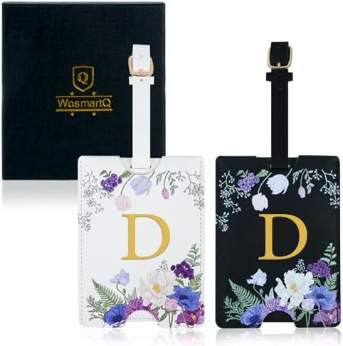 2 Pack PU Leather Privacy Luggage Tags, Double-Layer Hidden ID by Unknown