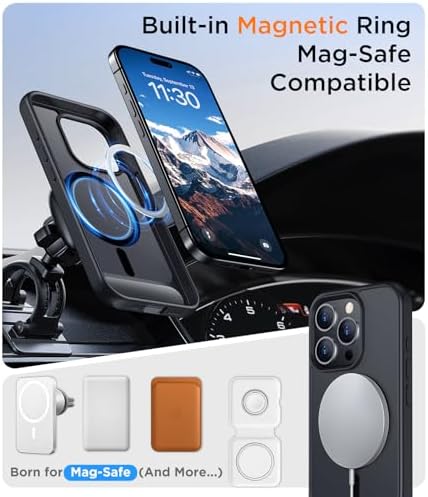 Temdan Magnetic Compatible with iPhone 15 Pro Max Case, [Built-in Invisible Kickstand][Compatible with MagSafe] [Military Grade Shockproof] Slim Translucent Matte Phone Case for iPhone 15 Pro Max 6.7" - Image 5