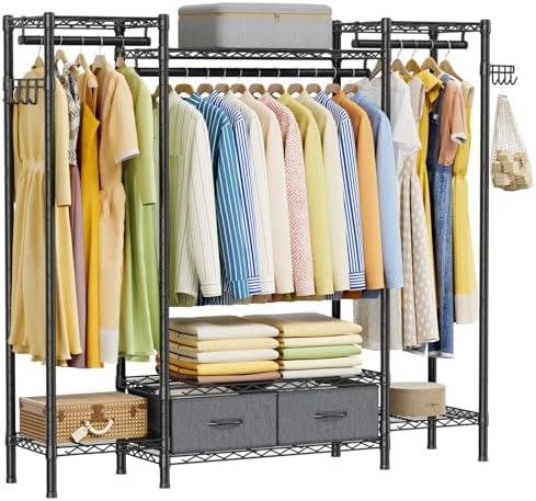 Golpart Heavy Duty Clothing Rack with Adjustable Shelves Clothes Wardrobe by Golpart