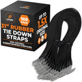 Rubber Bungee Cords with Hooks 100 Pack 31 Inch (47” Max Stretch) Heavy-Duty Black Tie Down Straps for Outdoor, Tarp Covers, Canvas Canopies, Motorcycle, and Cargo - by Xpose Safety by XposeSafety