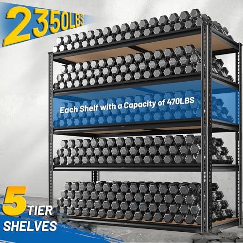 ROOMFAVE 40" W Storage Shelves 5 Tier Garage Shelving 2350LBS, 4PCS - Image 4