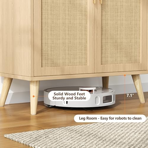 Keehusux 15.7" D Rattan Storage Cabinet with 2 Doors & Adjustable Shelf - Image 5