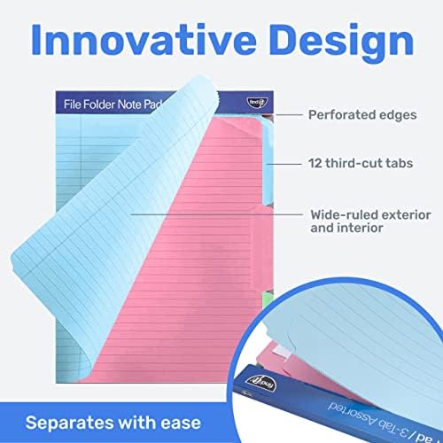 Find It File Folder Notepad - Pack of 72-9.5 x 12.5 Inch Notebook Organizer Folders for Filing, Document, and Clipboard Organization - Assorted Colors - Image 3