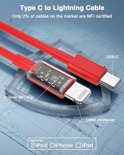 Susnwere USB C to Lightning Cable (2pack 6ft), Apple MFi Certified iPhone Fast Charger 2m, Power Delivery Original Type C Charging Cord for Apple iPhone 13/12/11 Pro/11/XS MAX/XR/8/7/6s Plus,iPad - Image 2