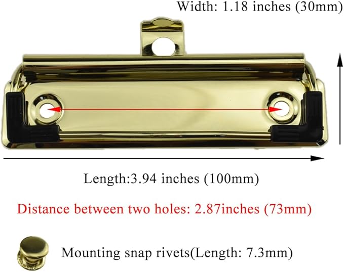 HAHIYO 3.94 Inches Gold Metal Mountable Clipboard Clips - Image 2