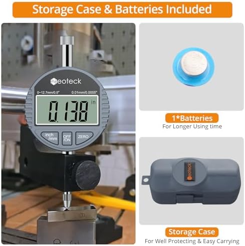 Neoteck 0-12.7mm/0.5" Digital Dial Indicator 0.01mm/0.0005" with Resolution - Image 5