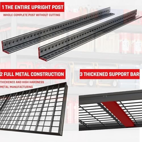 67" W Garage Shelving Heavy Duty, 36" D Garage Shelves, 68" H Adjustable Storage Shelving Unit, Commercial Metal Shelves for Warehouse, Basement, Shop, 67" W x 36" D x 68" H,2 Pack - Image 6