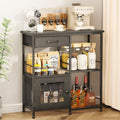 SWTYMIKI Coffee Bar Cabinet for Home - Farmhouse Coffee Stand Station Multi-Purpose Storage Cabinet with Adjustable Feet, Drawers - Kitchen Bar Table for Living Room, Corner, Small Space, Black by SwtyMiki-TidyHomeSweetLife
