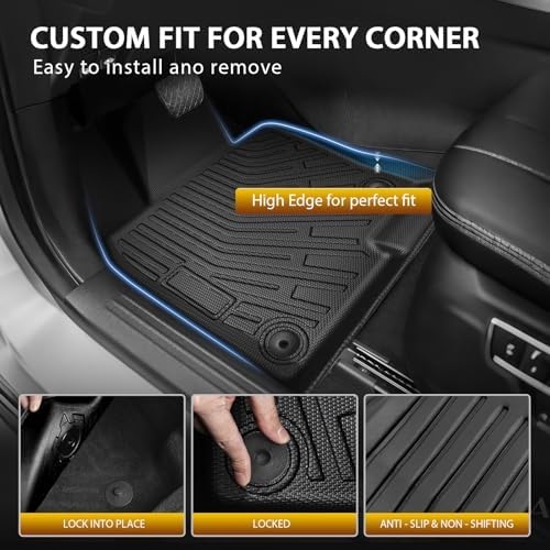 Powerty Floor Mats for Mazda CX-5 2017-2025, All Weather 3D TPE Anti-Slip Trunk Cargo Liner Seat Back Covers Protectors Full Set Car Accessories - Image 4