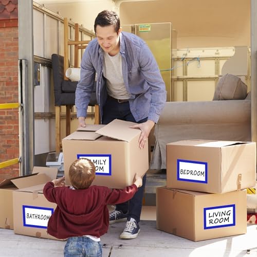 6 x 4 inch Large Moving Labels for Boxes, Blank Moving Boxes Labels Stickers, 160pcs 8 Color Coded Moving Stickers Packing Labels Stickers for Home Organization Projects, Kitchen, Storage Bins, (Blue) - Image 4