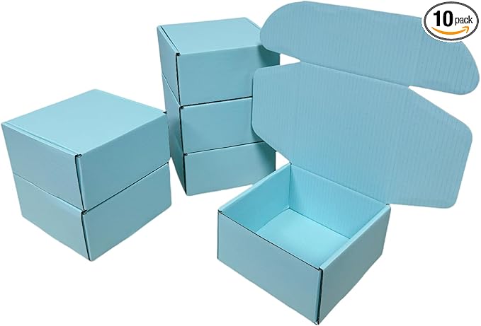 10 Pcs 9.8 x 9.8 x 4 inches Large Size Corrugated Cardboard Gift Boxes by Unknown
