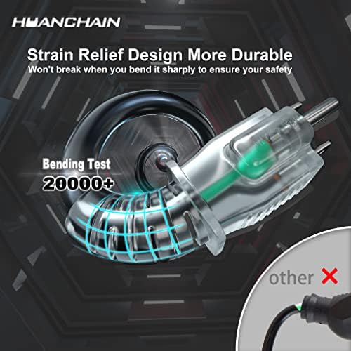 HUANCHAIN Indoor Outdoor Black Extension Cord 200 FT Waterproof 16/3 Gauge - Image 2