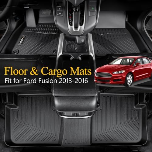 Wailtnb-All Weather Floor Mats for Ford Fusion 2013-2016 & Lincoln MKZ 2013-2016 Custom Fit Ford Fusion 2013-2016 Waterproof Durable Accessories for Lincoln MKZ - Image 2